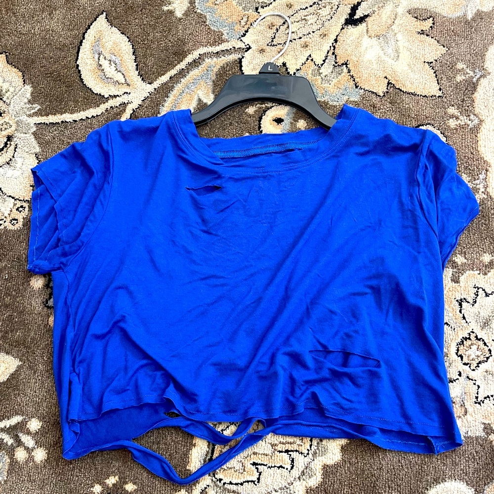 Royal blue bombshell cute crop top size small